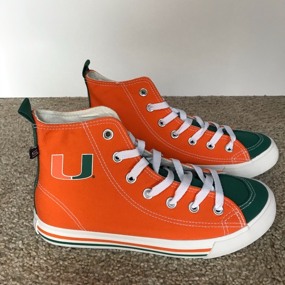 Univ of Miami SKICKS Sneakers Tennis Shoe High Top - Picture 2 of 8
